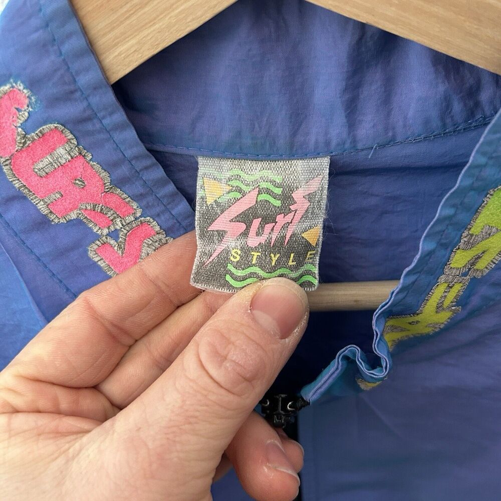 Vintage Surf Style Iridescent Windbreaker Jacket & Pants - Picture 7 of 10